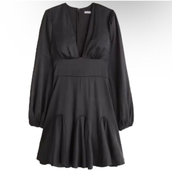 Abercrombie & Fitch Dresses & Skirts - NWT Abercrombie & Fitch Mini Dress Long Sleeve Black Satin Size XSP